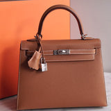 Bolsa Hermès Kelly 25 Epsom Sellier Gold com Ferragens Palladium