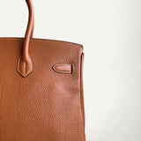 Bolsa Hermès Birkin 35 Togo Gold com Ferragens Palladium