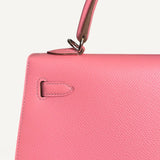 Bolsa Hermès Kelly 25 Epsom Rose Confetti com Ferragens Palladium