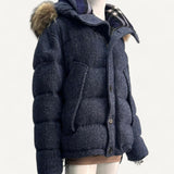 Casaco Burberry Puffer Xadrez Azul - Tam GG
