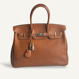 Bolsa Hermès Birkin 35 Togo Gold com Ferragens Palladium