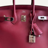 Bolsa Hermès Birkin 25 Rouge H com Ferragens Palladium