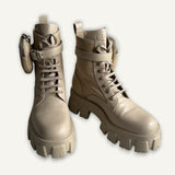 Bota Prada Monolith Re-Nylon Off-White
