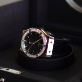 Relógio Hublot Classic Fusion Titanium Deep Blue Com diamantes 38mm