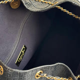 Mochila Chanel Croco Embossed Backpack Preta