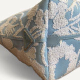 Bolsa Prada Embroidered Drill Tote Bag Azul