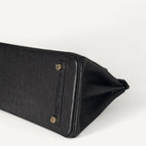 Bolsa Hermès Birkin 25 Ostrich Noir com Ferragens Gold