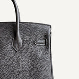 Bolsa Hermès Birkin 25 Togo Gris Misty com Ferragens Palladium