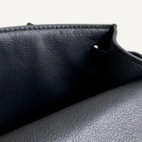 Bolsa Hermès Kelly Pochette Noir com Ferragens Palladium