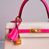 Bolsa Hermès Kelly 25 Epsom Craie | Rose com Ferragens Gold