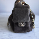 Bolsa Chanel 25 Mini Lambskin  Dark Khaki com Ferragens Douradas