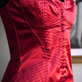 Conjunto Corset e Saia Dolce & Gabbana Cetim Vermelho