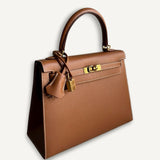 Bolsa Hermès Kelly 25 Epsom Gold com Ferragens Gold