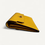 Carteira Hermes Kelly Pocket Long Wallet Yellow Mysore com Ferragens Gold
