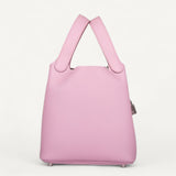 Bolsa Hermès Picotin 18 Clemence Mauve Pale com Ferragens Palladium