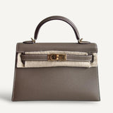 Bolsa Hermès Mini Kelly Epsom Etoupe com Ferragens Gold