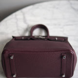 Bolsa Hermès Birkin 25 Togo Rouge Bordeaux Com Ferragens Palladium