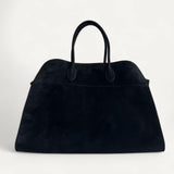 Bolsa The Row Margaux Grande em Suede Preto