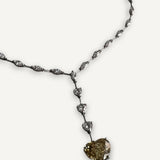 Colar com Coração de Diamante e Fancy Yellow Brown