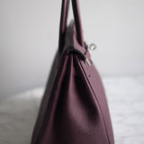 Bolsa Hermès Birkin 25 Togo Rouge Bordeaux Com Ferragens Palladium