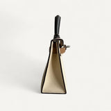 Bolsa Hermès Mini Kelly Epsom Tricolor Nata/ Chai / Gris Meyer com Ferragens Palladium