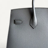 Bolsa Hermès Birkin 25 Epsom Sellier Gris Mouette com Ferragens Palladium