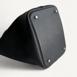 Bolsa Hermès Picotin 22 Clemence Noir com Ferragens Palladium