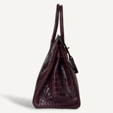Bolsa Hermès Birkin 25 Croco Matte Rouge com Ferragens Gold
