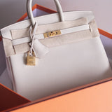 Bolsa Hermès Birkin 25 Togo Craie com Ferragens Gold