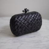 Bolsa Clutch Bottega Veneta Knot Preta