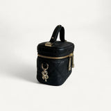 Bolsa Christian Dior Vanity Case Small Preta com Ferragens Douradas