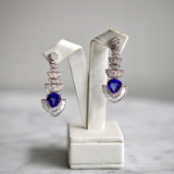 Brinco Em Ouro Branco 18K com Diamantes e Tanzanitas