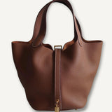 Bolsa Hermès Picotin 18 Clemence Gold Com Ferragens Gold