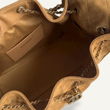 Bolsa Chanel 25 Small em Suede Caramelo com Ferragens Douradas