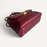 Bolsa Chanel Medium Trendy CC Burgundy com Ferragens Douradas