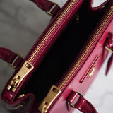 Bolsa Prada Mini Galleria Couro Saffiano Verniz Vermelha