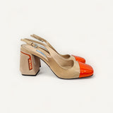 Slingback Prada Bege e Laranja