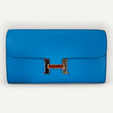 Bolsa Hermès Constance To go em Couro Epsom Azul Ferragem Palladium Exotic
