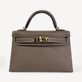 Bolsa Hermès Mini Kelly Etoupe com Ferragem Gold