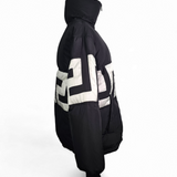 Jaqueta Versace Puffer Preta Detalhe Branco Logo