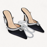 Sandália Mach & Mach Diamond of Elizabeth 100mm Pumps Preto com Perolas