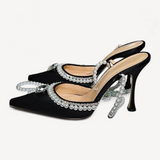 Sandália Mach & Mach Diamond of Elizabeth 100mm Pumps Preto com Perolas