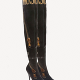 Bota Moschino Macro Briker-Print Preto