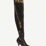 Bota Moschino Macro Briker-Print Preto