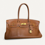 Bolsa Hermès Birkin Shoulder Gold com Ferragens Gold