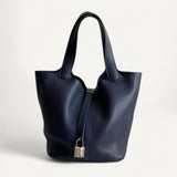 Bolsa Hermès Picotin 22 Blue Navy com Ferragens Palladium