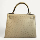 Bolsa Hermès Kelly 28 Ostrich Parchemin com Ferragens Gold