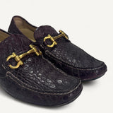 Mocassim Salvatore Ferragamo Croco Burgundy