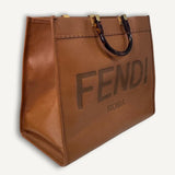 Bolsa Fendi Sunshine Tote em Couro Caramelo