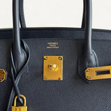 Bolsa Hermès Birkin 30 Epsom Sellier Bleu Caban com Ferragens Gold